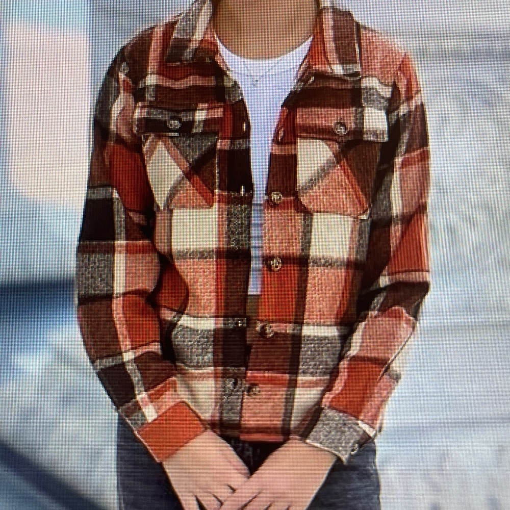 Girls Plaid Fall Jacket Size 13–14 | Button Front | NWT Casual Layet